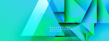 Soyut geometrik şekiller örtüşüyor, canlı turkuazlar yaratıyor, yeşil gradyanlar. Modern tasarım dijital sanat ve dinamik kompozisyon öneriyor.