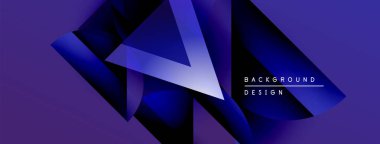 Soyut geometrik şekiller, canlı mavi renkler, dinamik kompozisyon. Arkaplan ve sunumlar için modern tasarım ögesi.