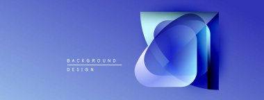 Soyut mavi tasarım katmanlı kareler, gradyanlar, metin okuma arkaplan tasarımı. Modern, canlı, temiz estetik..