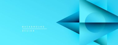 Soyut mavi geometrik tasarım. Üst üste binen şekiller dinamik görsel efekt yaratır. Geçmişe uygun modern, temiz estetik..