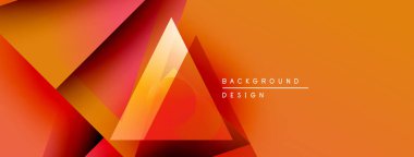 Soyut geometrik şekiller, canlı turuncu renkler, dinamik kompozisyon. Arkaplan ve sunumlar için modern tasarım ögesi.