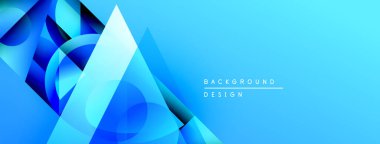 Soyut mavi şekiller örtüşür, dinamik görsel efekt yaratır. Gradyan arka plan derinlik ekler, modern estetik. Basit metin arkaplan tasarımı okur.