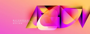 Soyut geometrik tasarım. Canlı pembe, sarı, mor renkler dinamik görsel efekt yaratır. Modern arkaplan dokusu.
