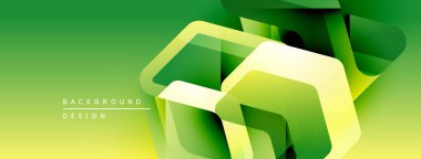 Soyut yeşil arkaplan. Geometrik şekiller, dinamik görsel efekt oluşturur. Gradyan geçişler derinlik, modern estetik katıyor.