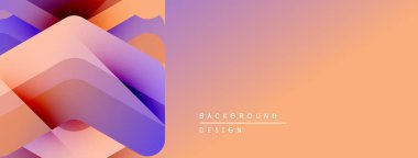 Soyut sıvı şekilleri örtüşür ve canlı bir değişim etkisi yaratır. Şeftali, mor renkler dizaynın hakimidir. Mevcut en küçük metin.