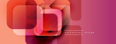 Soyut geometrik şekiller örtüşüyor, canlı pembe, turuncu renkler yaratıyor. Sancaklar ve arkaplanlar için modern tasarım ögesi.