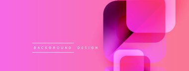 Soyut pembe arka plan. Üst üste binen şekiller modern tasarım yaratır. Renkler derinlik ekler, görsel ilgi. Minimalist estetik.