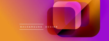 Soyut geometrik şekiller örtüşür, canlı bir değişim etkisi yaratır. Turuncu, pembe, mor renkler tasarımda baskın. Metin arkaplan tasarımı okur.