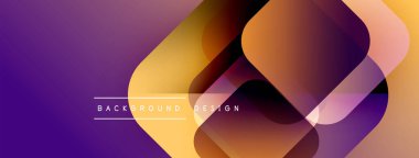 Soyut gradyan şekiller örtüşüyor, dinamik mor, turuncu görsel yaratıyor. Arkaplan ve sunumlar için modern tasarım ögesi.