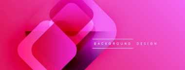 Soyut pembe arka plan. Üst üste binen kareler dinamik görsel efekt yaratır. Modern tasarım elementleri pürüzsüz eğimler sunar.