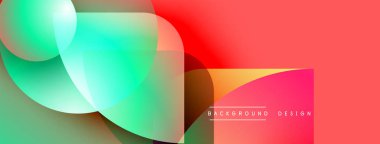 Soyut, enerjik şekiller çakışıyor. Renkler karışıyor, dinamik görsel efekt yaratıyor. Modern tasarım ögeleri pürüzsüz geçişler sunar.