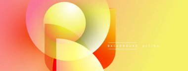 Soyut gradyan şekiller çakışıyor. Sıcak renkler baskın gelir, dinamik görsel efekt yaratır. Arka planlar için modern tasarım ögesi.