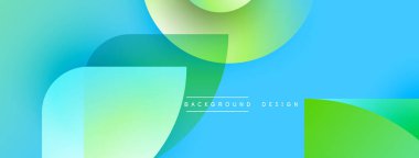 Soyut sıvı şekilleri kesişir. Mavi, yeşil renkler kompozisyona hakim. Arka planlar ve pankartlar için modern tasarım unsuru. Basit, temiz estetik..