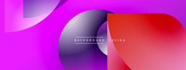 Soyut sıvı şekiller, canlı mor, kırmızı renkler. Modern tasarım, pürüzsüz eğimler dinamik kompozisyon yaratır. Minimalist estetik.