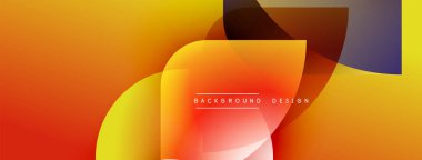 Soyut gradyan şekiller çakışıyor. Sıcak renkler baskın gelir, dinamik görsel akış yaratır. Metin arkaplan tasarımı okur.