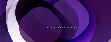 Soyut mor katmanlar akıcı dinamik arkaplan oluşturur. Modern tasarım ince eğimlere, düz eğrilere, metin örtüsüne sahiptir.