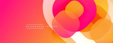 Soyut, enerjik tasarım, üst üste binen daireler. Sıcak renkler harmanlanarak, dinamik görsel efekt yaratır. Sunumlar için modern arkaplan uygun.