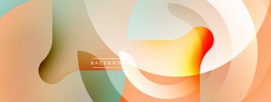 Soyut akışkan şekiller, yumuşak eğimler, şeftali tonları dizaynın hakimi. Minimum metin elemanı mevcut, modern estetik.
