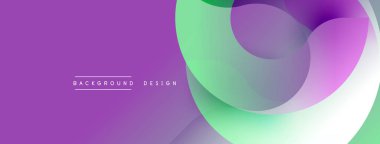 Soyut sıvı şekilleri üst üste gelir mor, yeşil renkler. Arka planlar ve sunumlar için modern tasarım öğesi. Minimalist estetik.