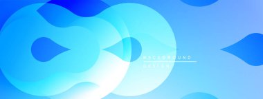 Soyut mavi şekiller dinamik arkaplan oluşturur. Yumuşak eğimler derinlik sağlar, modern estetik. Minimalist tasarım temiz ve davetkar hissettiriyor..