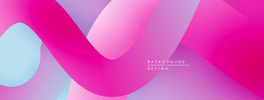 Soyut canlı katmanlar pembe, mor ve mavi renkler oluşturur. Arkaplan ve sunumlar için modern tasarım ögesi.