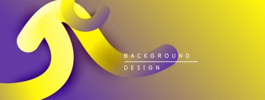Soyut sarı, mor gradyan. Modern tasarım akışkan şekiller, yumuşak gölgeler içerir. Arka plan yaratıcılığı, dinamizmi akla getiriyor..