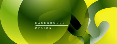 Soyut sıvı şekilleri, yeşil sarı gradyanlar. Arka planlar ve sunumlar için modern tasarım öğesi. Minimalist estetik.