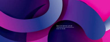 Soyut sıvı şekiller, canlı mor renkler, modern tasarım. Gradyan renkler arka planlar için uygun dinamik bileşim oluşturur.