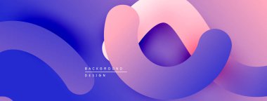 Soyut sıvı şekiller, canlı mor, pembe renkler. Modern tasarım, pürüzsüz eğimler dinamik kompozisyon yaratır. Arkaplan ögesi.