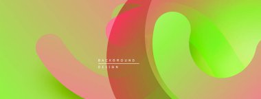 Soyut akışkan şekiller harmanlanarak, canlı bir arkaplan oluşturur. Yumuşak kıvrımlar hareketi, sıcaklığı ve enerjiyi akla getiriyor. Modern tasarım ögesi.