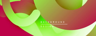 Soyut sıvı şekilleri örtüşür, canlı gradyanlar yaratır. Renkler kırmızıdan limona kadar değişerek dinamik bileşim oluşturur. Modern tasarım ögesi.