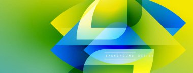 Soyut geometrik tasarım. Parlak renkler harmanlanarak, dinamik görsel efekt yaratır. Modern tarz, arka planlar ve sunumlar için uygun.
