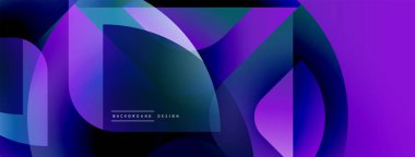 Soyut sıvı şekilleri örtüşür, canlı mor, deniz mavisi renkleri oluşturur. Modern tasarım teknoloji, yenilik ve enerji öneriyor. Mevcut en küçük metin.