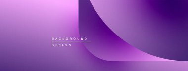 Soyut mor gradyanlar akıcı şekiller oluşturur. Metin arka plan tasarımı okur. Minimalist estetik, modern görsel sunum.