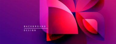 Soyut mor, pembe gradyan tasarım. Modern şekiller, dinamik görsel efektler yaratır. Metin arkaplan tasarımı okur.