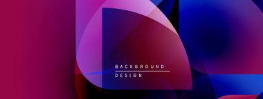 Soyut gradyanlar harmanlanarak, dinamik görsel efekt yaratır. Üst üste binen şekiller derinliği gösteriyor, modern tasarım estetiği. Metin arkaplan tasarımı okur.