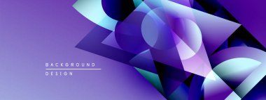 Soyut mor arkaplan. Üst üste binen şekiller dinamik görsel efekt yaratır. Modern tasarım elementleri temiz estetik sunar.