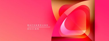 Soyut pembe tasarım katmanlı şekiller, gradyanlar. Dijital projeler ve sunumlar için modern arkaplan uygun. Canlı, dinamik bileşim.