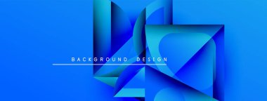 Soyut mavi tasarım geometrik şekiller, gradyanlar içerir. Arka planlar, sunumlar, dijital sanat için modern estetik.