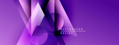 Soyut mor tasarım geometrik şekiller, çizgiler, gradyanlar içerir. Dijital projeler ve sunumlar için modern arkaplan uygun.