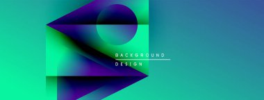 Soyut eğimler dinamik şekiller yaratır. Teal, mor renkler kompozisyona hakim. Metin arka plan tasarımı okur. Modern estetik.