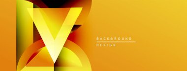 Soyut altın tasarım katmanlı şekiller, canlı gradyanlar içerir. Metin arka plan tasarımı okur. Sıcak tonlar kompozisyona hakim.