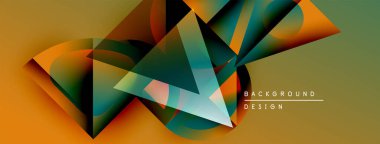 Soyut geometrik şekiller örtüşür, dinamik görsel efekt yaratır. Sıcak renkler baskın, eğimler derinlik katıyor. Modern tasarım ögesi.