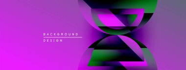Soyut enerjik tasarım. Mor, yeşil renkler harmanlanmış. Geometrik şekiller, dinamik görsel efekt oluşturur. Modern arkaplan dokusu.
