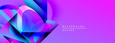 Soyut enerjik tasarım. Mor, mavi gradyanlar dinamik şekiller yaratır. Dijital projeler için modern arkaplan.