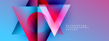 Soyut geometrik tasarım. Canlı renkler harmanlanır, dinamik görsel etki yaratır. Arkaplan ve sunumlar için modern biçim uygun.