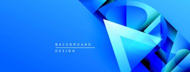 Soyut mavi tasarım geometrik şekiller, gradyanlar, dinamik bileşimler içerir. Dijital projeler için modern arkaplan.