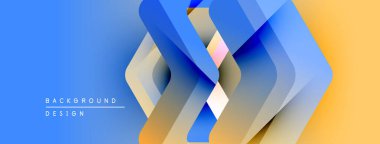 Soyut geometrik şekiller örtüşür ve dinamik bir değişim etkisi yaratır. Mavi geçiş sarı, modern tasarım elementleri sunar.