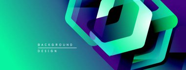 Soyut geometrik tasarım. Canlı gradyanlar turkuazları harmanlıyor, mor, yeşil. Modern estetik, dinamik kompozisyon, gösterişli sunum.