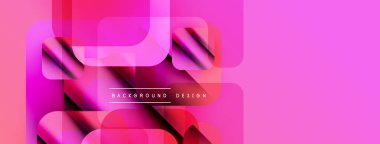 Soyut geometrik şekiller örtüşüyor, canlı pembe, mor renkler yaratıyor. Modern tasarım elementleri dijital sanat, arkaplan dokusu.